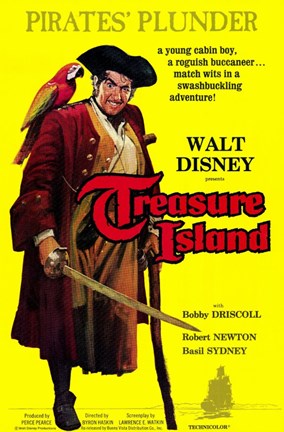 Framed Treasure Island movie poster Print