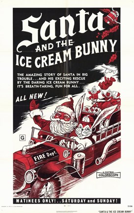 Framed Santa and the Ice Cream Bunny Print