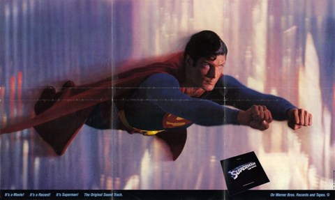 Framed Superman: the Movie Flying in the Sky Print