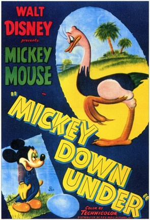 Framed Mickey Down Under Print