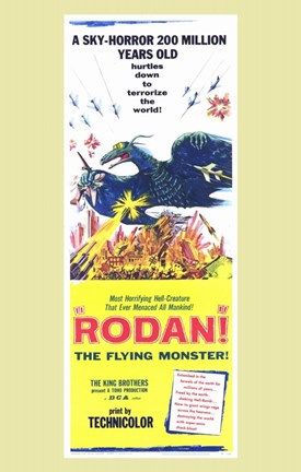 Framed Rodan Sky Horror Print