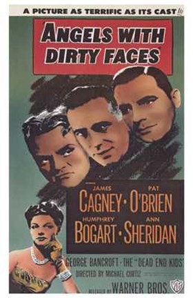 Framed Angels with Dirty Faces Gagney O&#39;Brien Bogart Sheridan Print