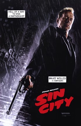 Framed Sin City Bruce Willis as Hartigan Print