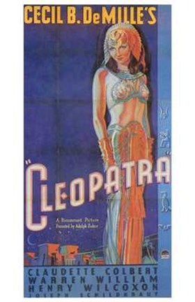 Framed Cleopatra Art Deco Cecil B. DeMille Print