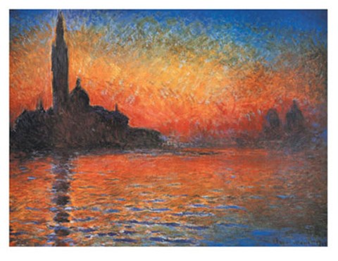 Framed San Giorgio Maggiore by Twilight (Sunset In Venice) Print