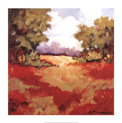 Framed Scarlet Fields II Print