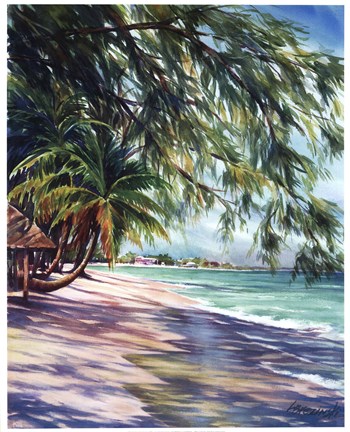 Framed Shady Beach Print