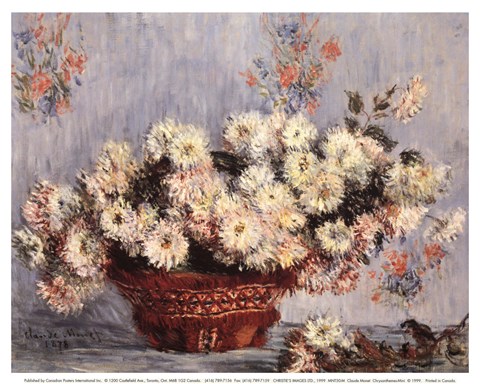 Framed Basket of Chrysanthemums, c.1878 Print