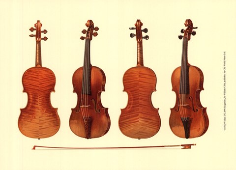 Framed Antique Violins I Print