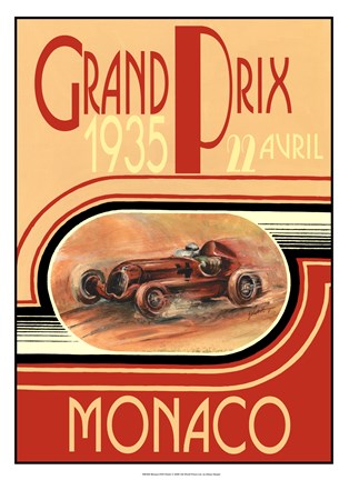 Framed Printed Monaco 1935 Print