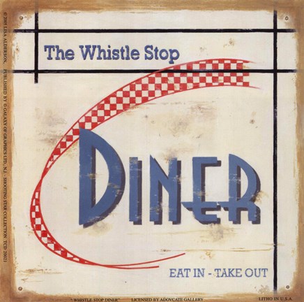 Framed Whistle Stop Diner Print