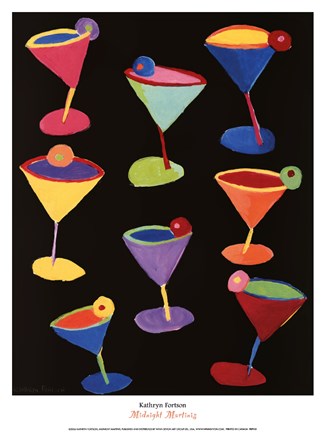 Framed Midnight Martinis Print