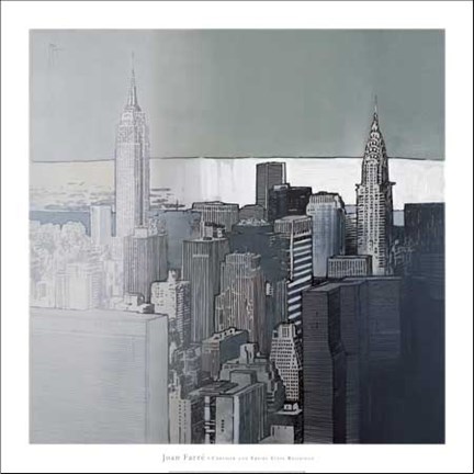 Framed Chrysler and Empire State Buildings Print