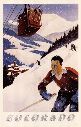 Framed Colorado Ski Poster Print