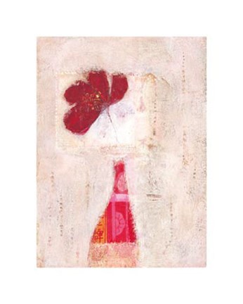 Framed Red Poppy and Chinese Vase Print
