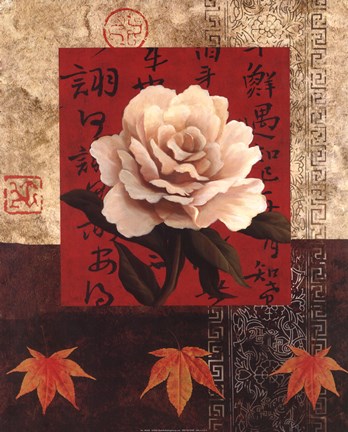 Framed White Chinese Rose Print