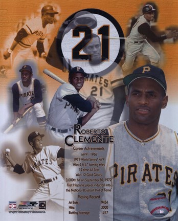 Framed Roberto Clemente - Legends of the Game Composite Print