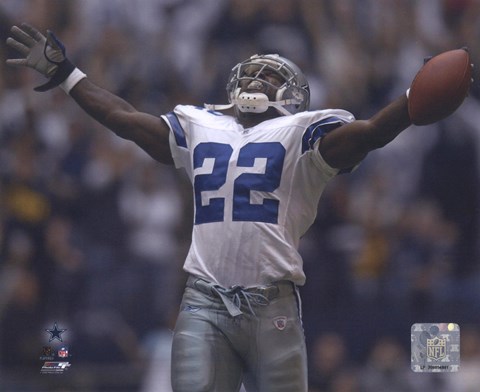 Framed Emmitt Smith - All-Time Rushing Yard Leader - #2 Celebration Print