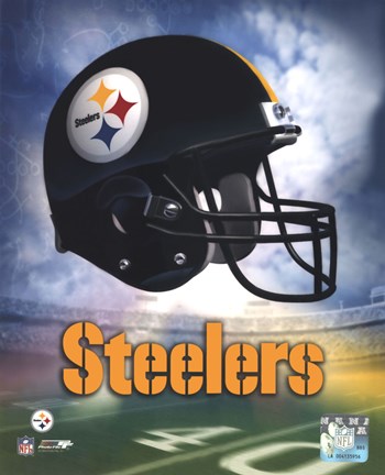 Framed Pittsburgh Steelers Helmet Logo Print