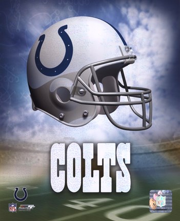Framed Indianapolis Colts Helmet Logo Print