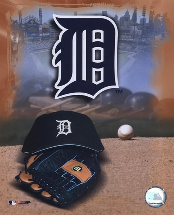 Framed Detroit Tigers - &#39;05 Logo / Cap and Glove Print