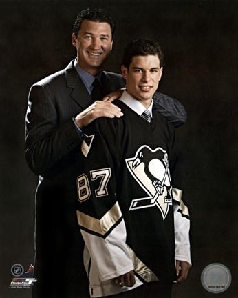 Framed 2005 - Sidney Crosby / Mario Lemieux Draft Day Print