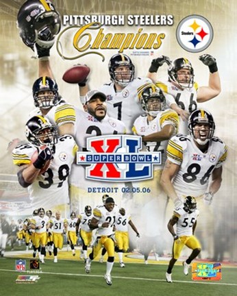 Framed Super Bowl XL - &#39;05 Steelers Champions Composite #2 Print