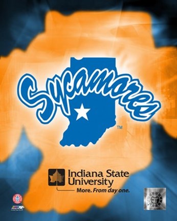 Framed Indiana State University Logo Print