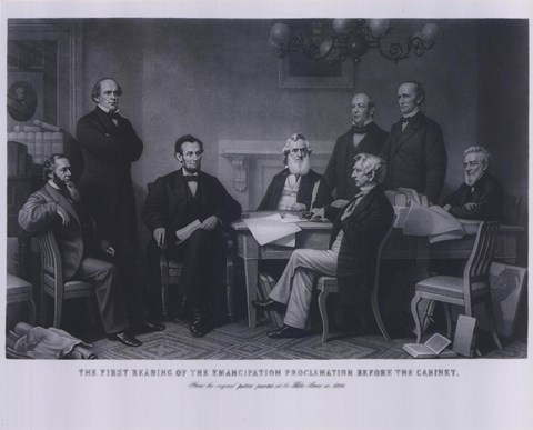 Framed President Lincoln First Reading of the Emancipation Proclamation (#4) Print