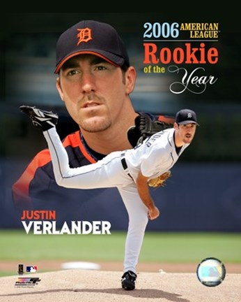 Justin Verlander - 2006 A.L. R.O.Y. Poster by Unknown at