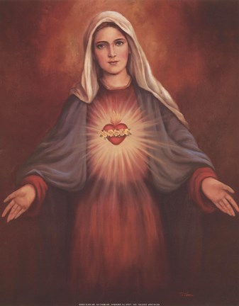Framed Mary&#39;s Immaculate Heart Print