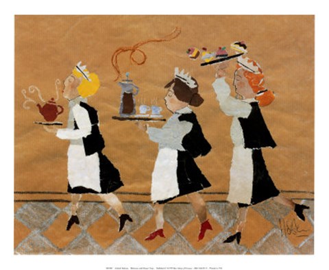 Framed Waitresses with Dessert Trays Print