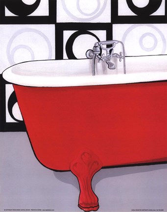 Framed Red Bathtub Print
