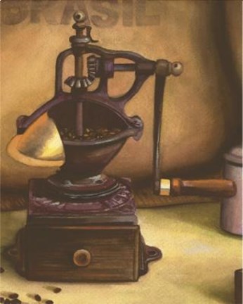 Framed Metal Coffee Grinder Print