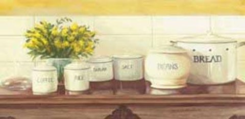 Framed Canisters On Table Print