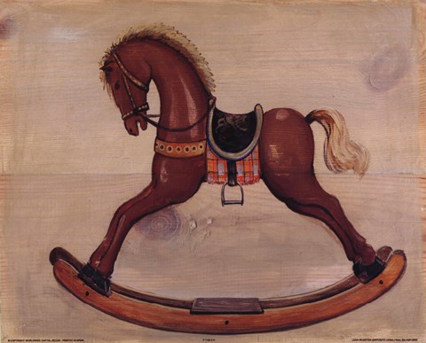 Framed Brown Rocking Horse Print