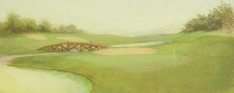 Framed Golf Course With Bridge Print