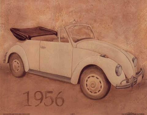 Framed 1956 Volkswagon Bug Print