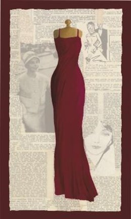 Framed Long Red Dress Print
