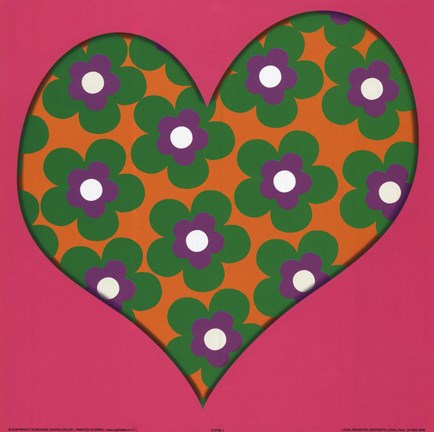 Framed Green Flowered Heart Print