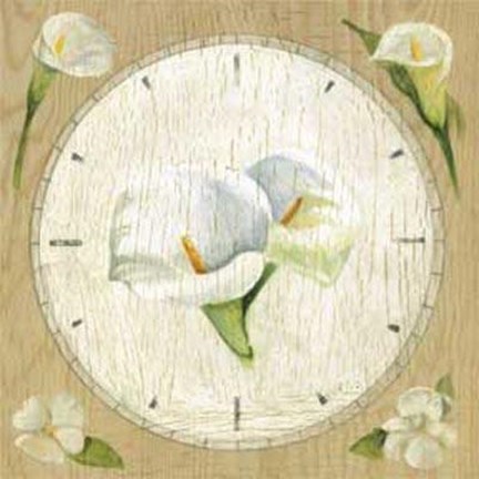 Framed Clock With Cala Lilies Print