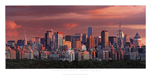 Framed Sunrise Over New York Print