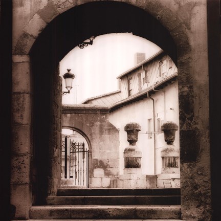 Framed Courtyard In Burgos Print