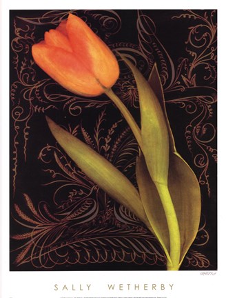 Framed Tulip Manuscript II Print