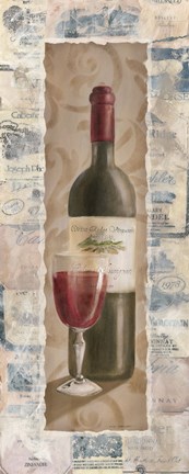Framed Wine Ridge Vineyards - red wine Print