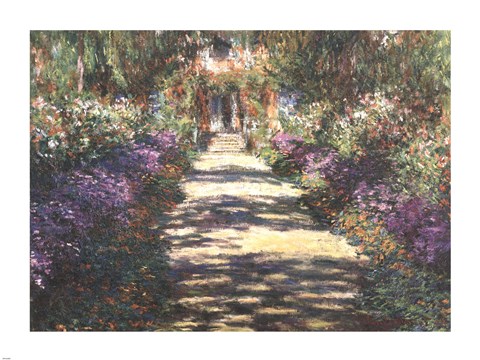 Framed Garden at Giverny Print