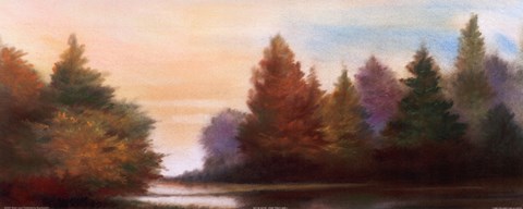 Framed Pine Tree Lake I Print