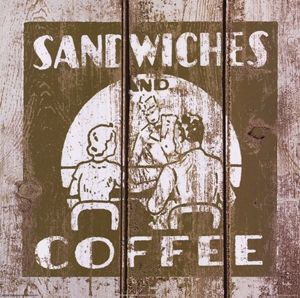 Framed Sandwich and Coffee Print