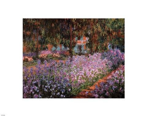 Framed Artist&#39;s Garden at Giverny, c.1900 Print