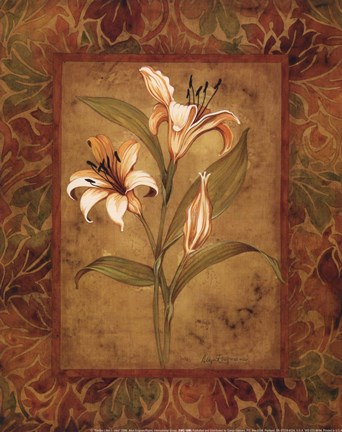 Framed Garden Lilies I - mini Print